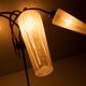 Lustre 5 branches laiton opaline 1960 enroulée