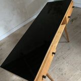 Vintage oak compass leg desk
