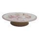 Cake dish on foot in iron earth of Gien model Pink hawthorn