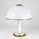 F. Fabbian Mushroom Table Lamp in White and Gold Murano Glass, Italy, 1970s