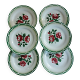 6 antique dessert plates from Digoin and Sarreguemines