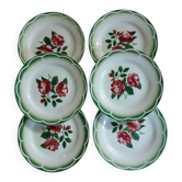 6 antique dessert plates from Digoin and Sarreguemines