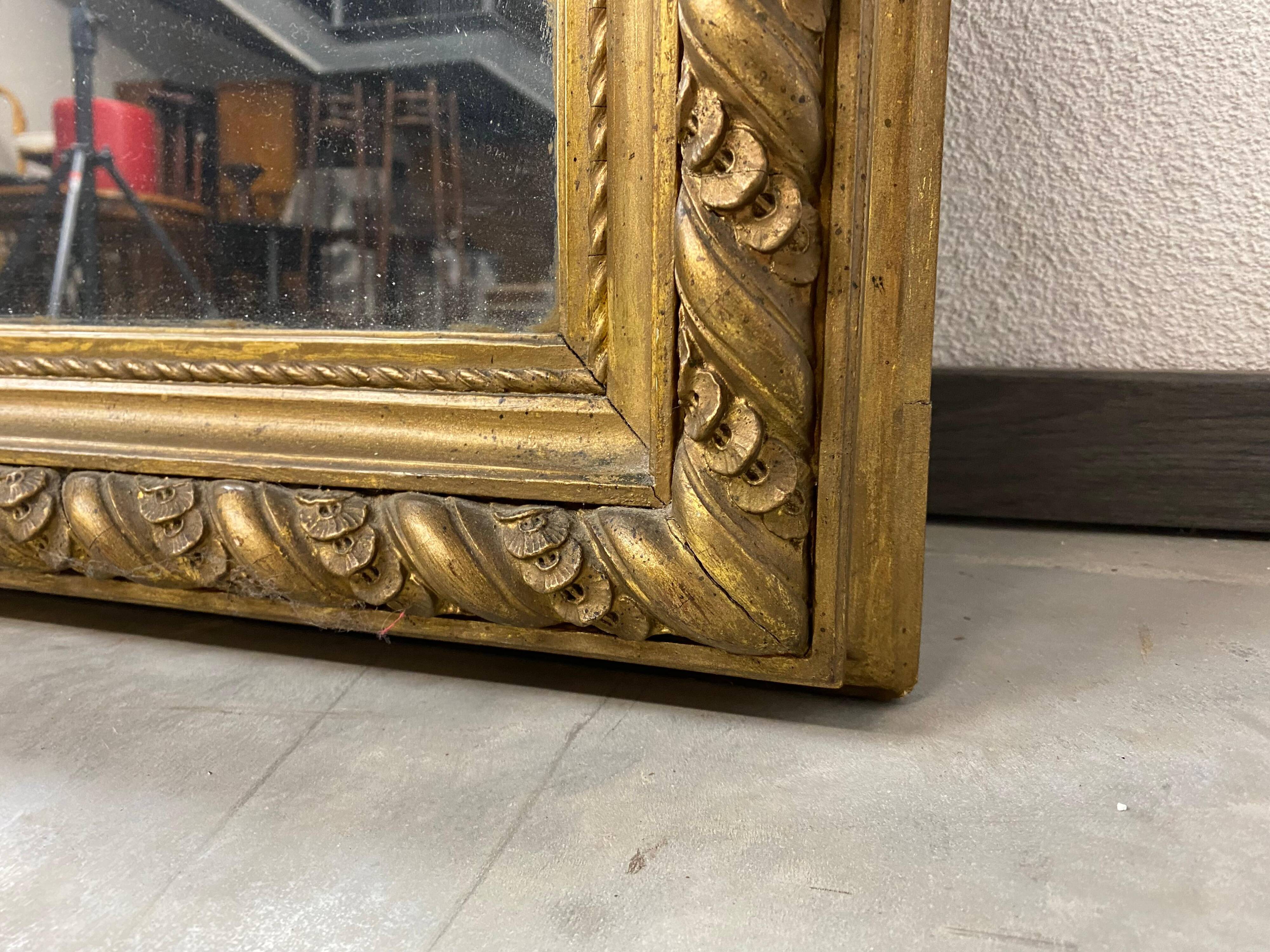 Large Rococo-style wall mirror, around 1850.