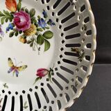 Openwork porcelain bowl with hand decoration – Von Schierholz manufactory in Plaue