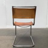 German vintage leather cantilever chairs S33 by Mart Stam for Thonet, set of 8