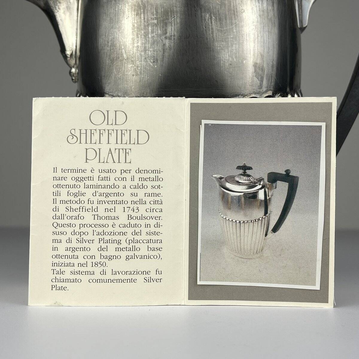 Antique silver-plated coffee pot from Sheffield, 1890s.