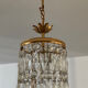 Lustre vintage lanterne doré à pampilles