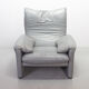 Cassina Lounge Chair 'Maralunga' by Vico Magistretti in Grey Leather 1970s