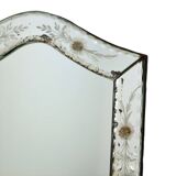 Antique Venetian Mirror Table Mirror Italian Etched ca 1900