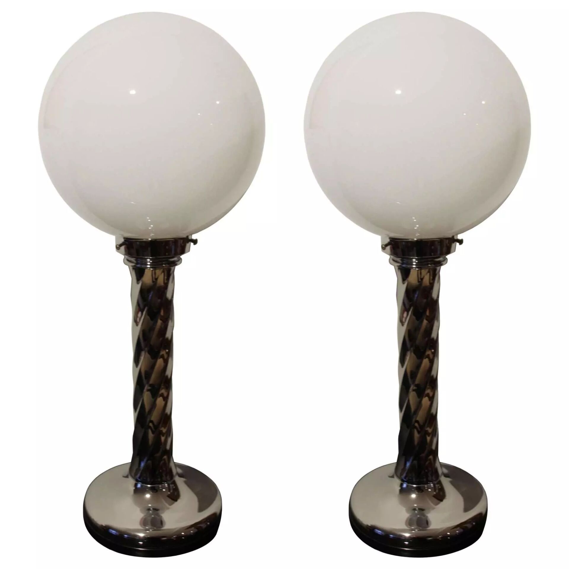 Twisted vintage lamp pair 1980