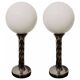 Twisted vintage lamp pair 1980