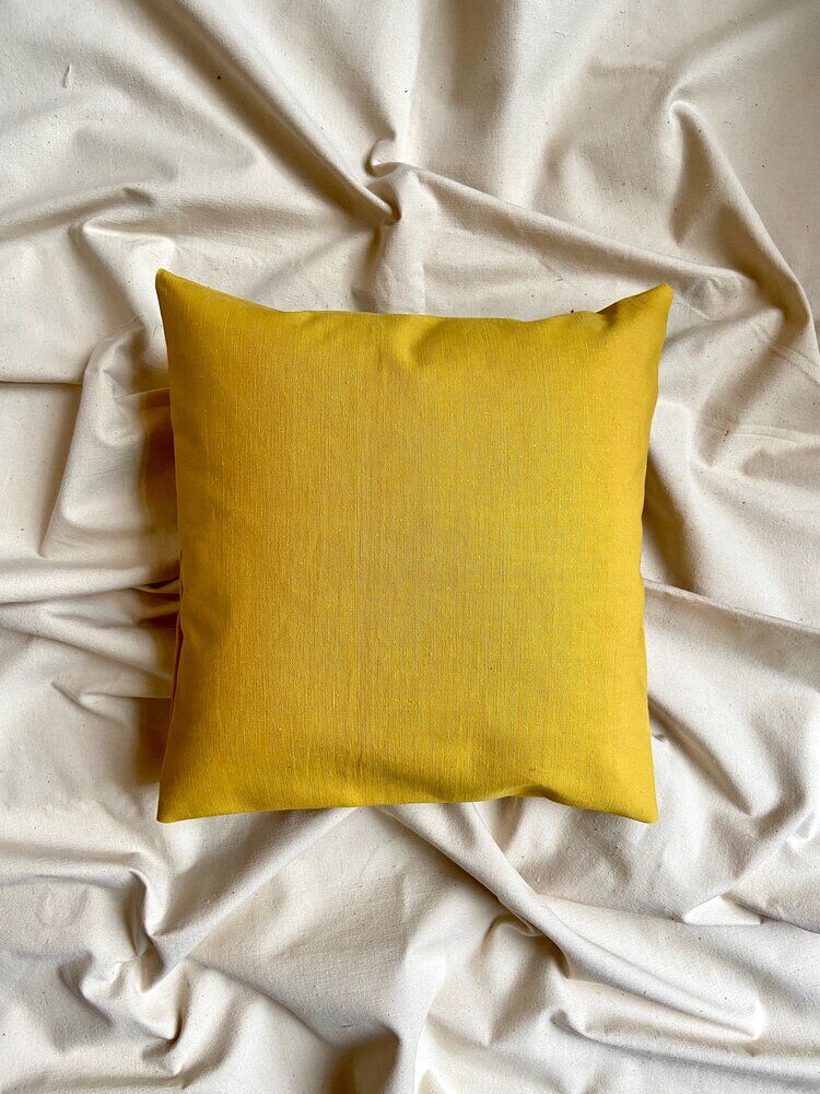 Yellow oilcloth cushion 40 cm