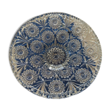 Chiseled glass fruit bowl