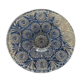 Chiseled glass fruit bowl