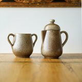 Stoneware pitcher & vase set