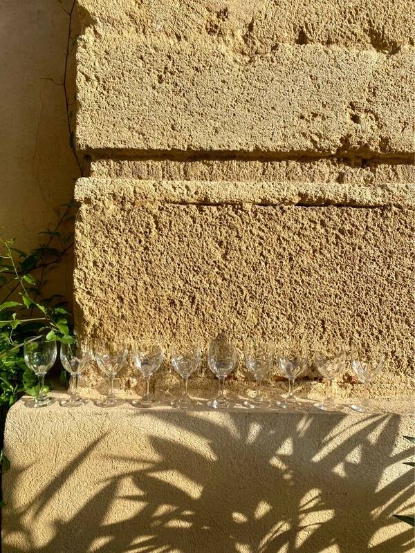 Vintage white wine glasses