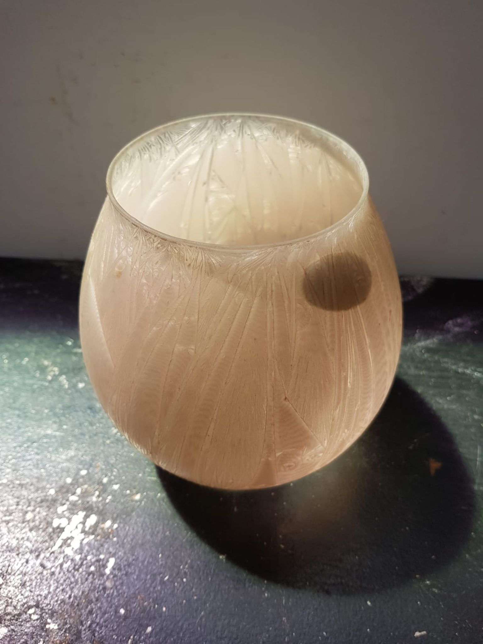 Old vase crystallry art st val glass rose decoration vintage