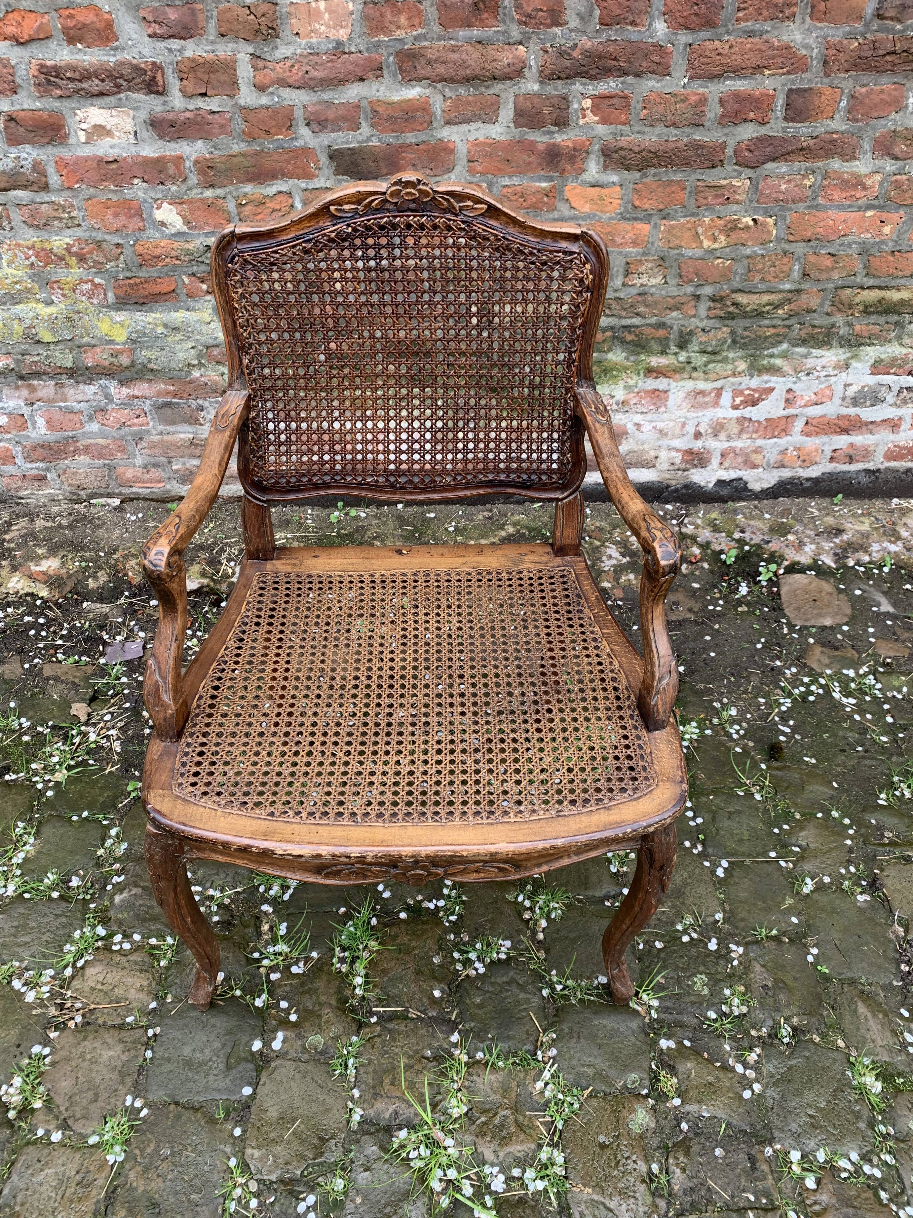 Canned armchair from the Regency period