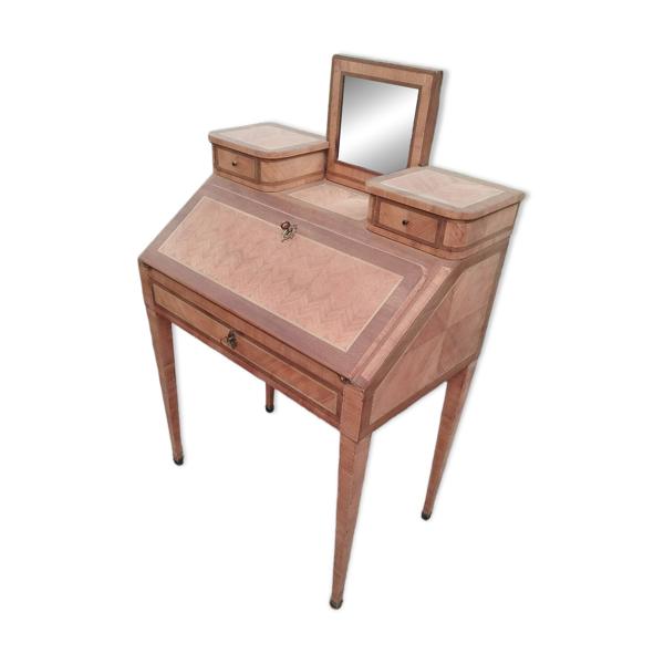 Bureau secrétaire ancien en marqueterie style louis xvi