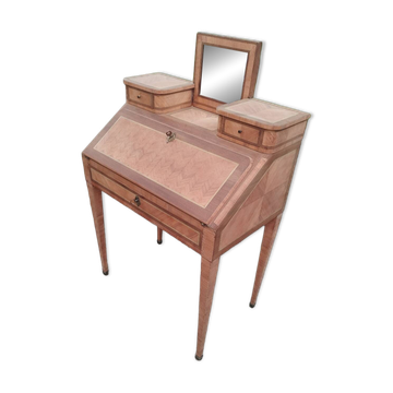 Bureau secrétaire ancien en marqueterie style louis xvi