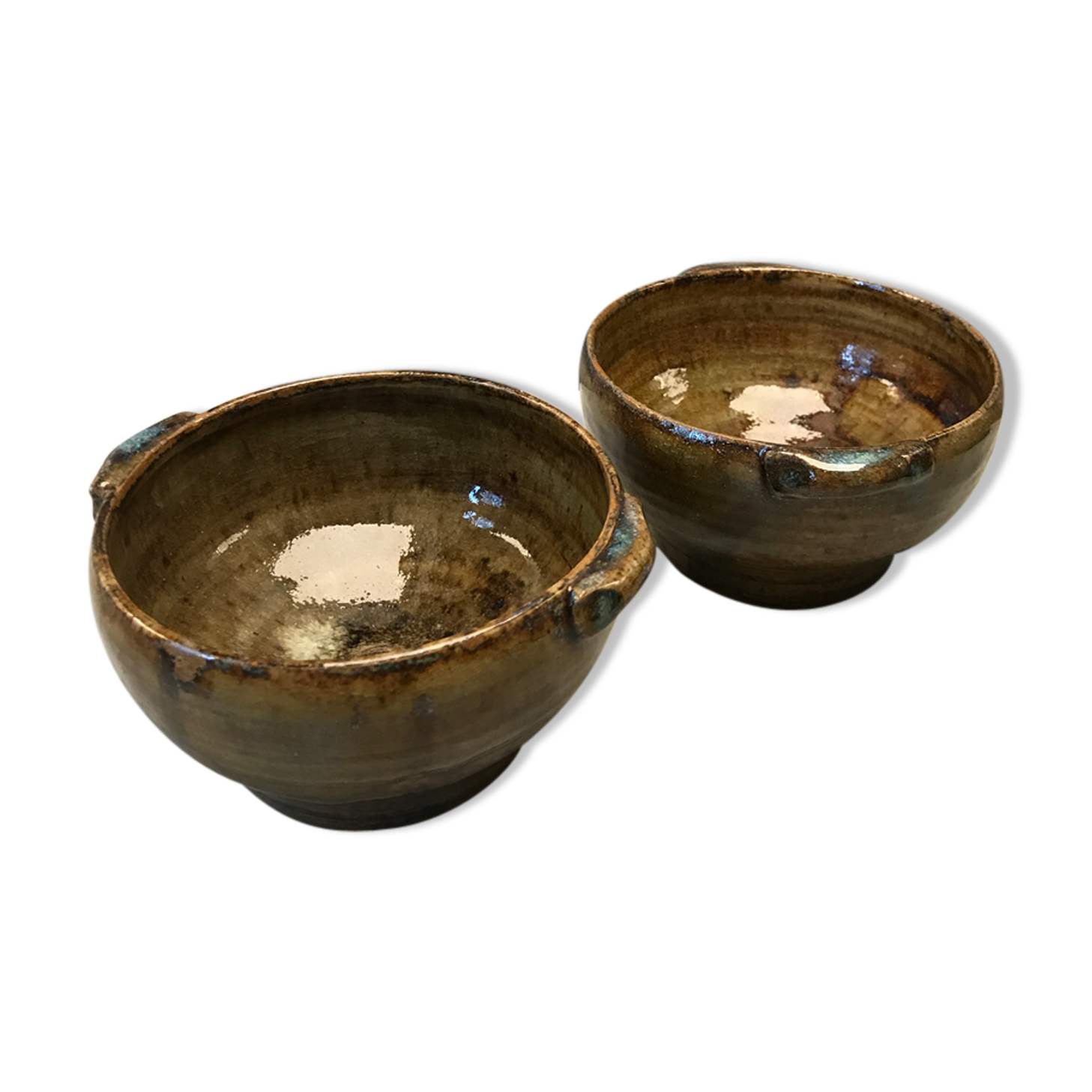 Vintage enamelled sandstone bowls