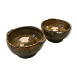 Vintage enamelled sandstone bowls