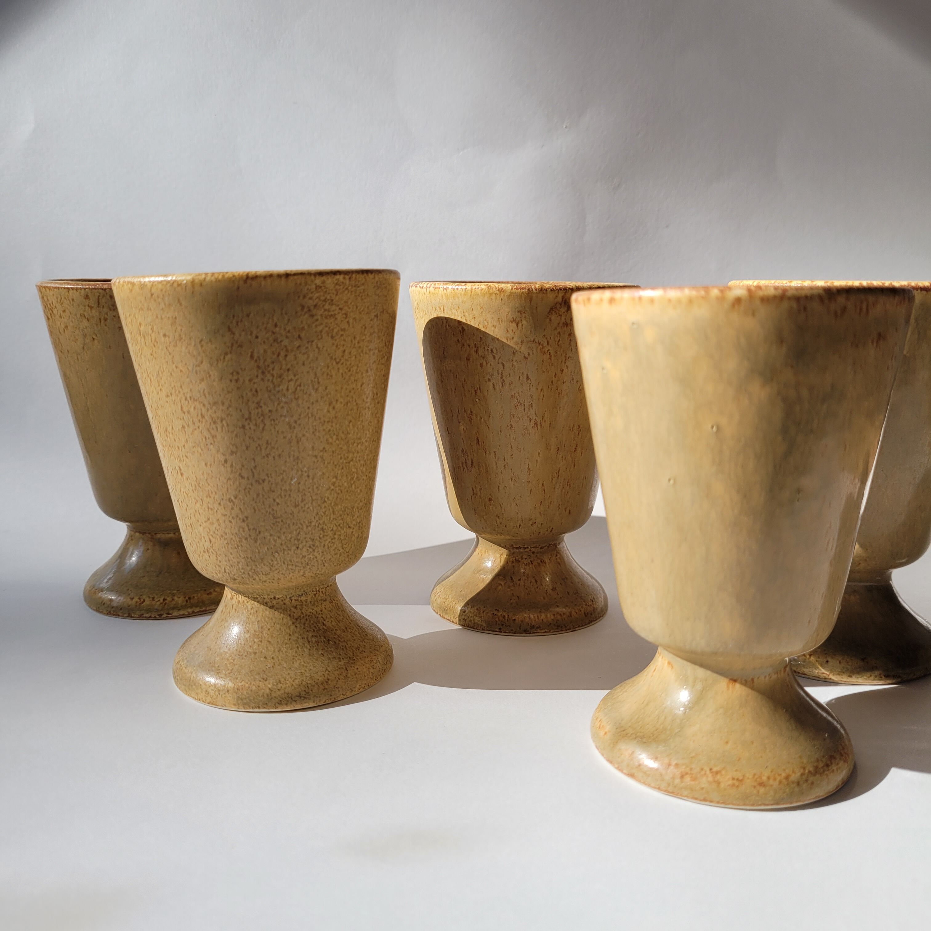 Set of 5 small mazagrans / stoneware coffee cups