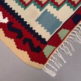 Vintage kilim 166x94 cm wool kelim rug red brown blue beige medium