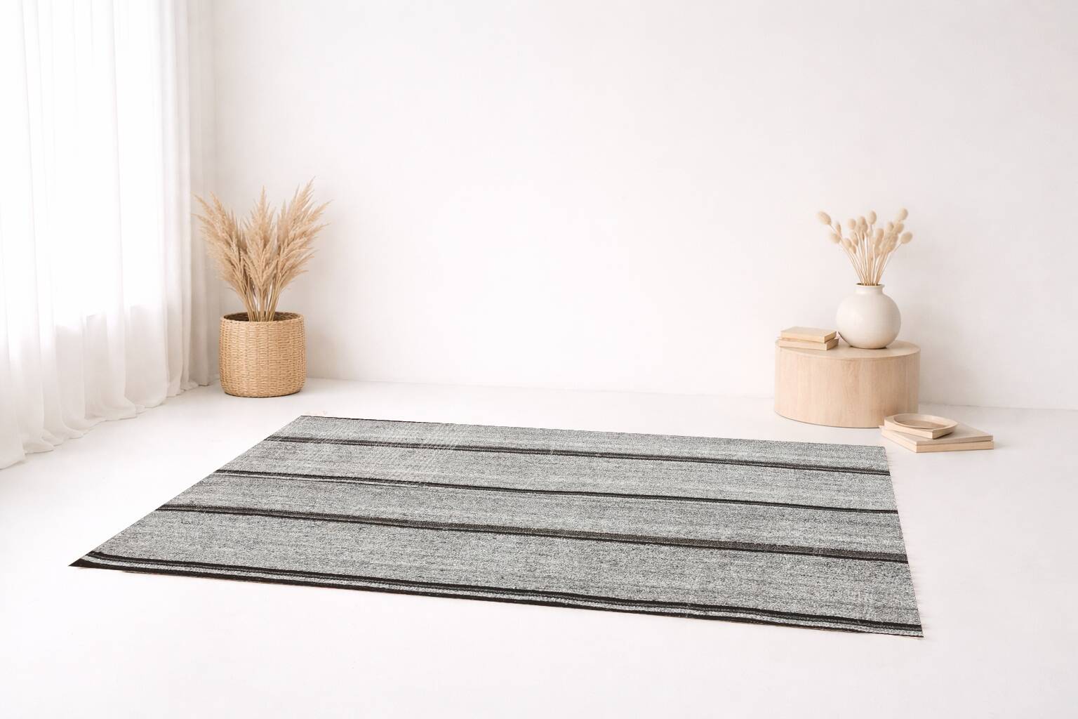 Turkish Mid Century Modern Vintage Kilim Rug, 170x230Cm