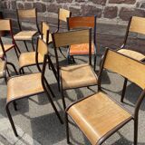 Set of 10 mismatched industrial chairs vintage mullca