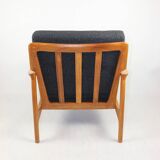 Danish Black Boucle Lounge Chair, 1970s