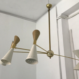 Pendant light 8 lights brass white and golden