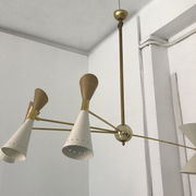 Pendant light 8 lights brass white and golden