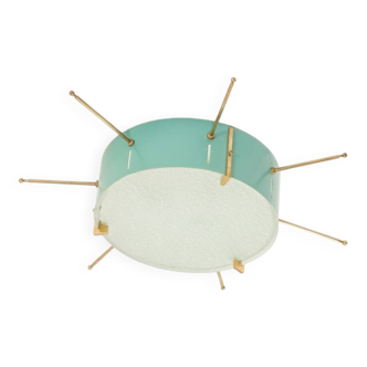 Italian mid century  ceiling flush mount light in the style of Gio Ponti
