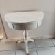 Bedside table console pedestal table drawer beige cracked gold wood
