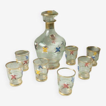 Service a liqueur cristalerie verrerie de monaco monte carlo vintage 1950-1960