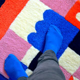 Geometric rectangular tufted carpet 90x60cm