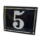 Vintage enamel plate of street number 5