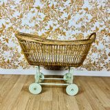Vintage rattan pram for dolls