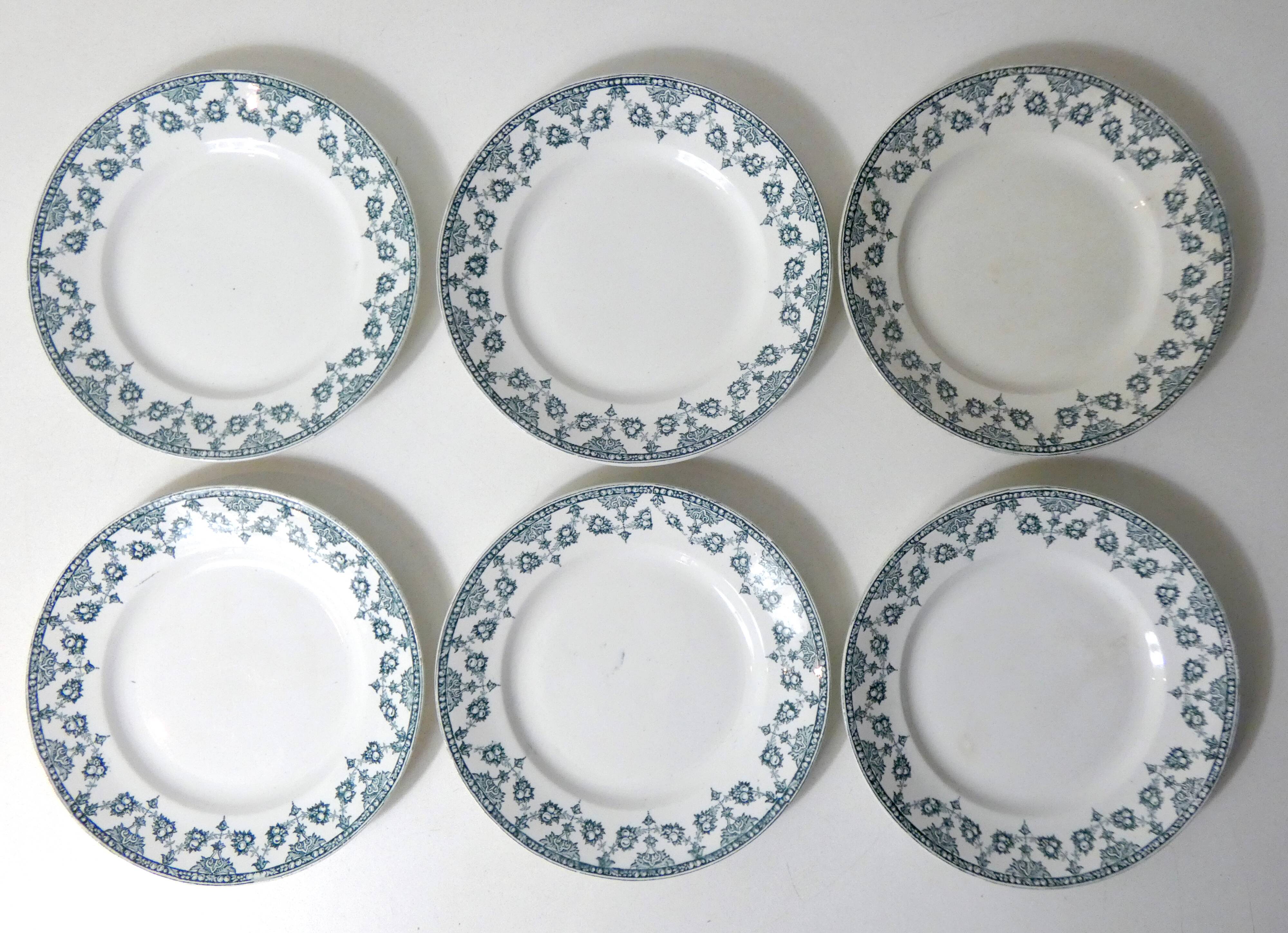 Terre de fer 6 Art Deco flat plates NORMAND model