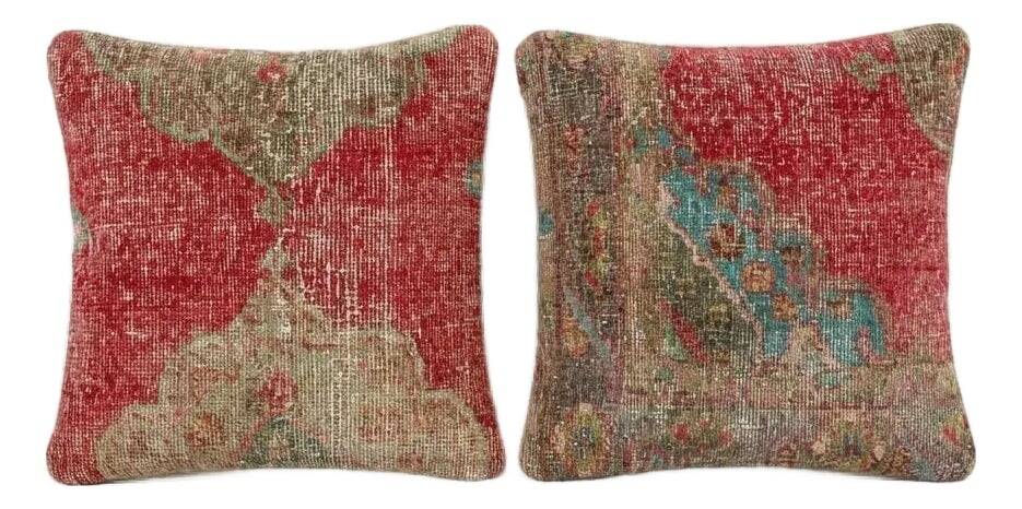 Set of 2 vintage Turkish cushion covers 48x48 cm