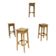 4 tabourets hauts 1960 en bois brut