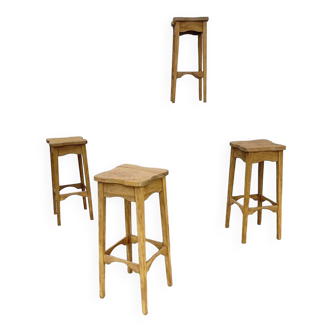 4 high stools 1960 in raw wood