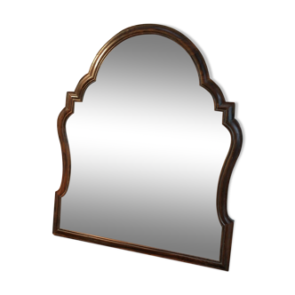 18th century mahogany hairdresser mirror 59x50cm