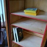 1950s curtain cabinet oak storage unit