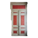 Closet front with double molded doors in patinated wood XX century