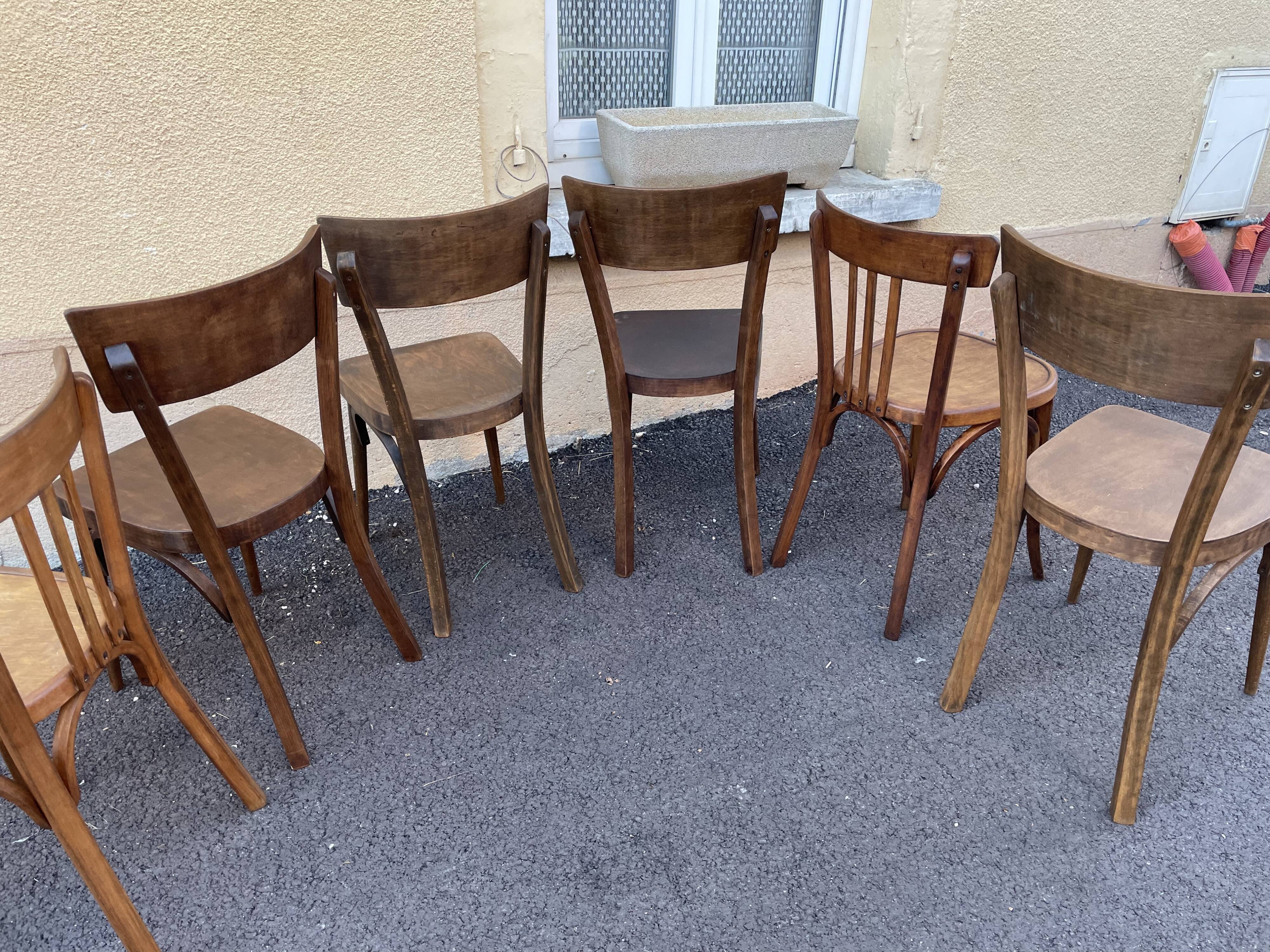 Mismatched bistro chairs