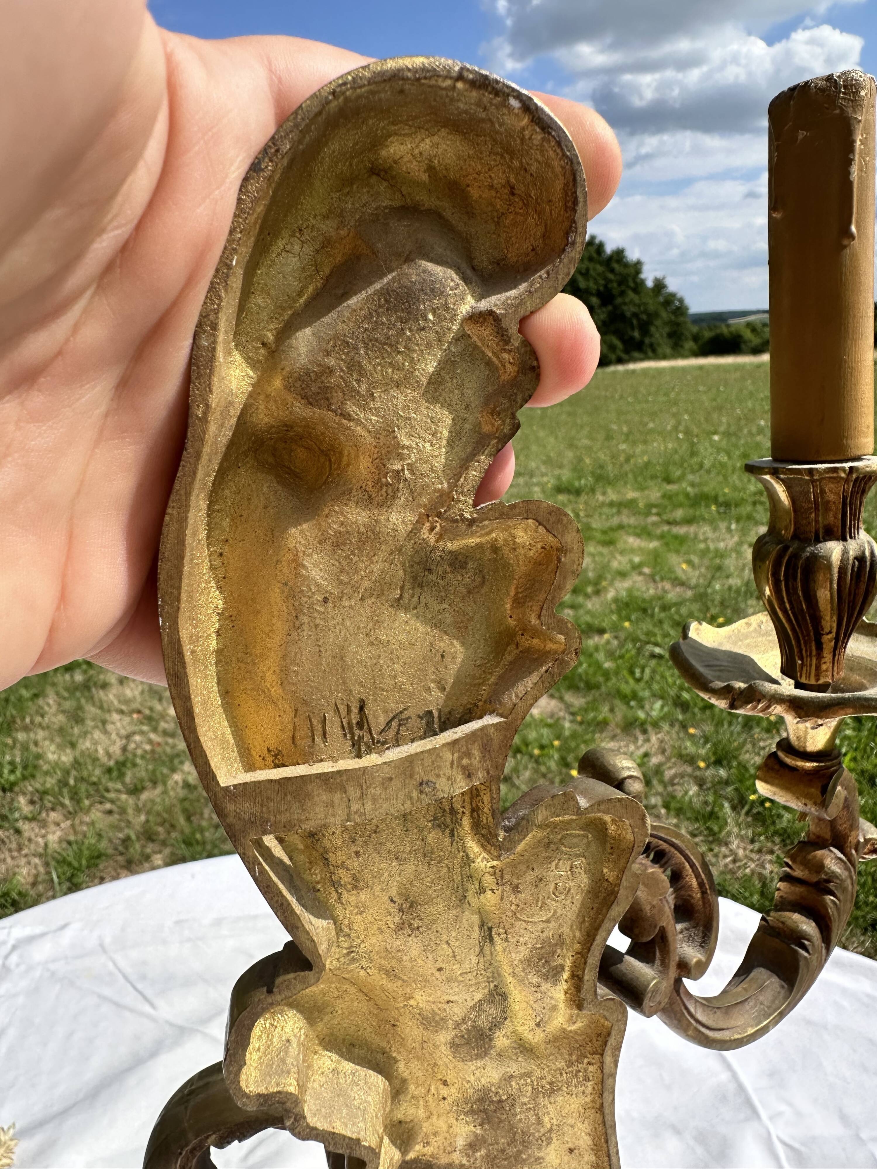 Magnificent 19th Century Louis XV Style Gilt Bronze Wall Candle Holder