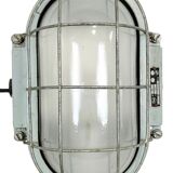 Industrial Cast Aluminium Wall Light with Milk Glass from Elektrosvit, 1970s
