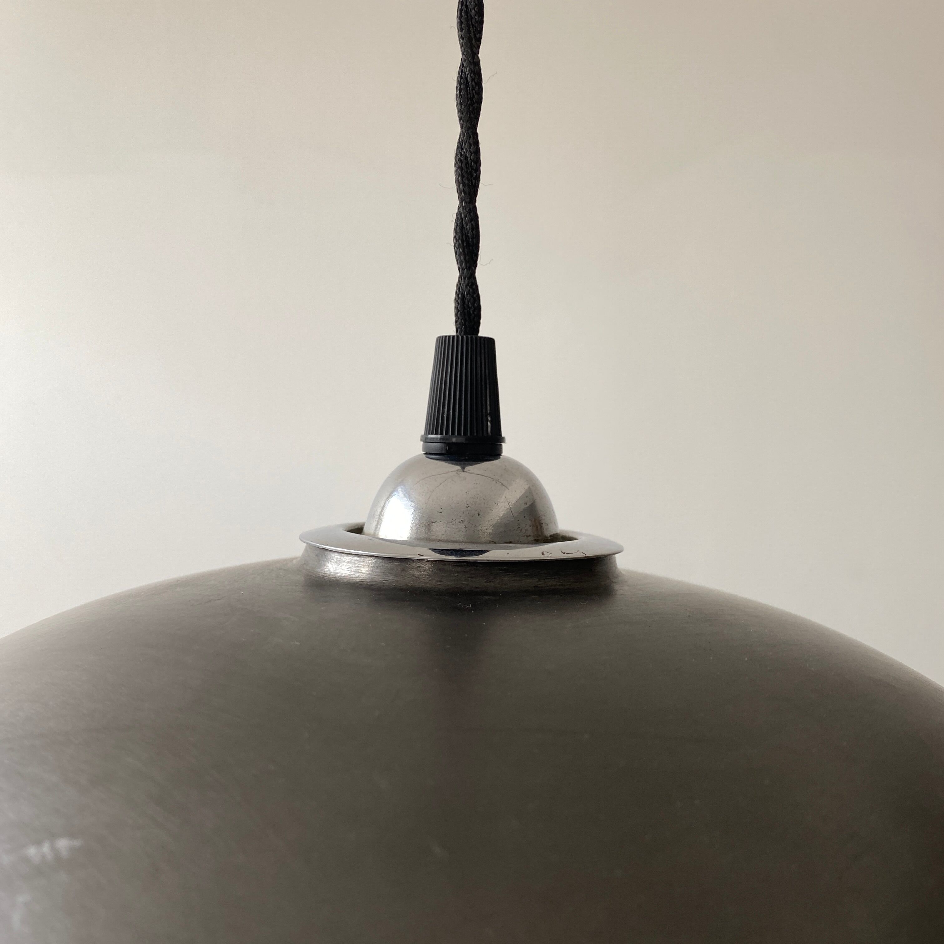 Old industrial steel hanging lamp 30 cm